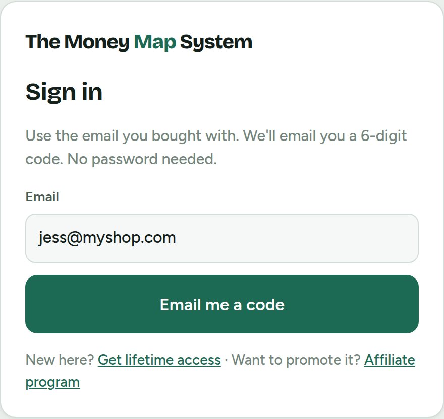 Sign-in screen asking for an email